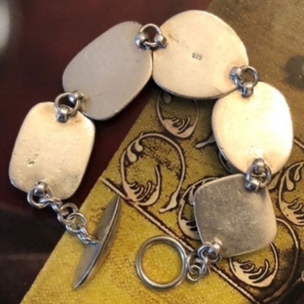 Vintage Silpada Sterling Silver Natural Jasper Stone Bracelet B0617 - Picture 12 of 15